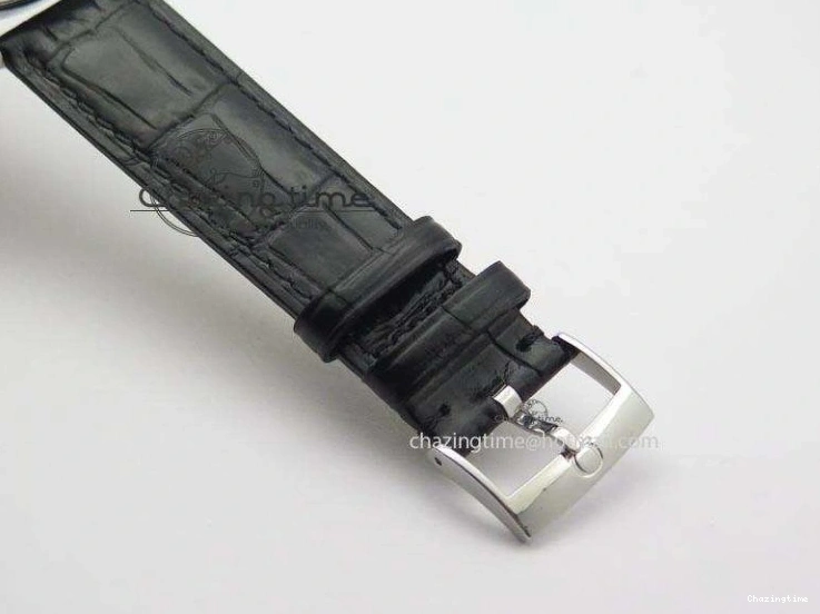 0404 Flexible De Ville MK 1:1 Best Edition SS White Dial On Black Leather Asian Seagull T1701 (Sec@6) 8244